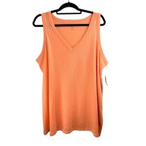 NWT Torrid Classic‎ Fit Orange V Neck Sleeveless Tank Top Sz 2 Beach Lightweight